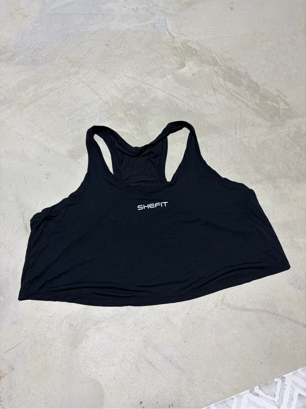 SHEFIT Black Racerback cropped tank Top 3luxe